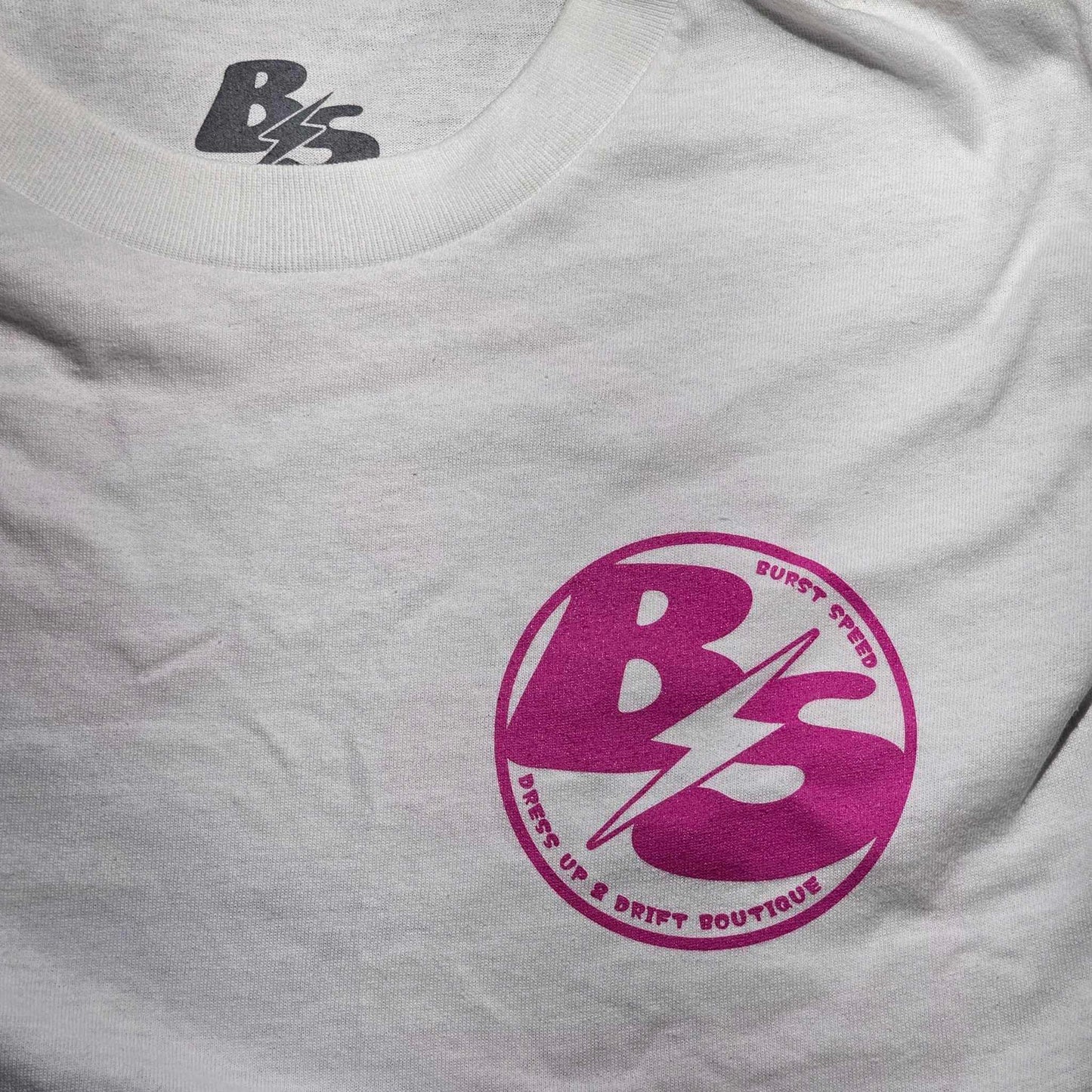 BURSTspeed T-Shirt -BS Logo (White & Pink)