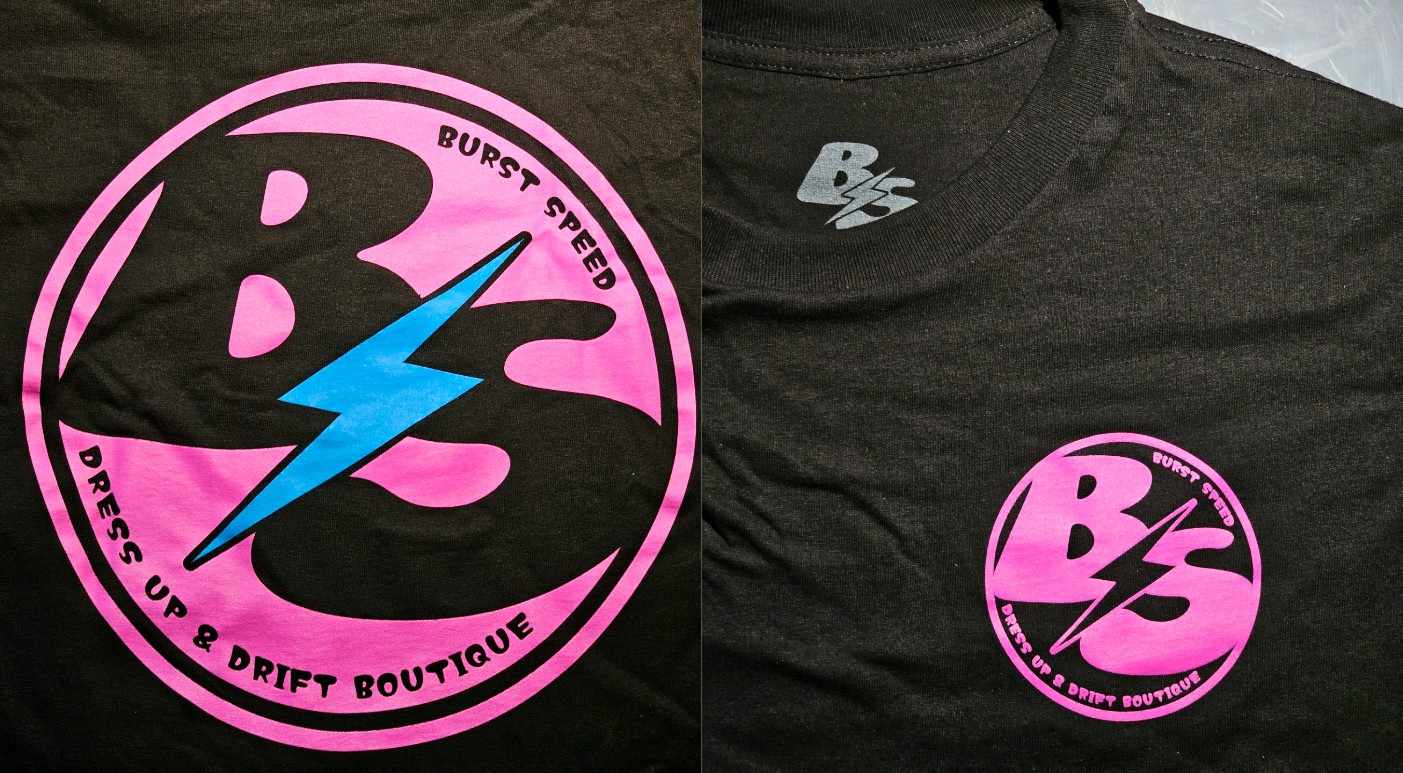 BURSTspeed T-Shirt -BS Logo (Black & Pink)