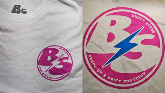 BURSTspeed T-Shirt -BS Logo (White & Pink)